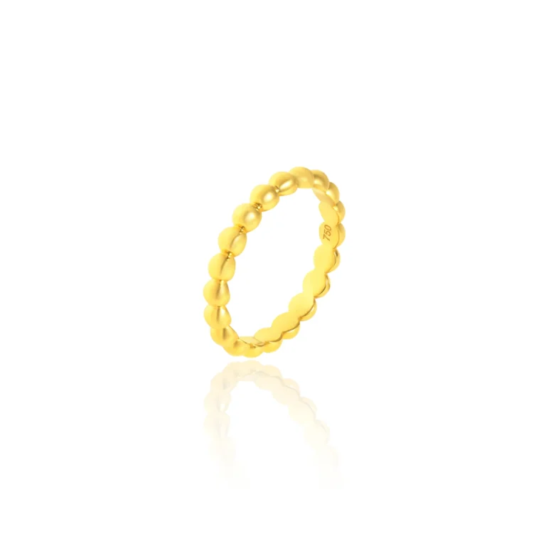 Beaded Ball Band Ring 18K Yellow Gold Dubai