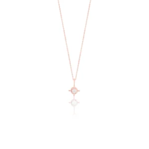 Diamond Anchor Necklace 18K Yellow Gold Dubai