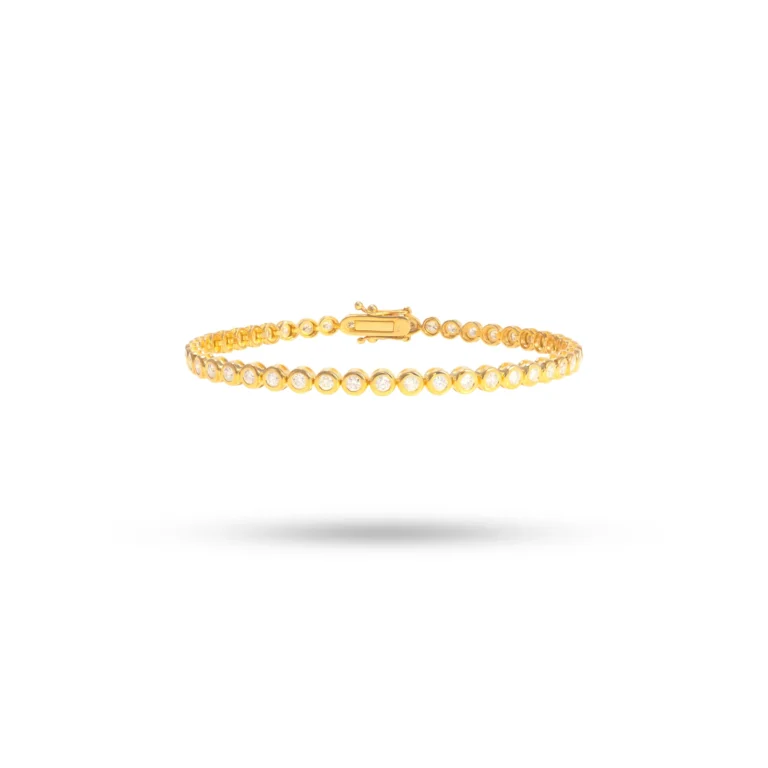 Diamond Bezel Tennis Bracelet 18K Yellow Gold Dubai