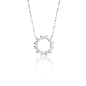 Diamond Circle Pendant 18K White Gold Dubai