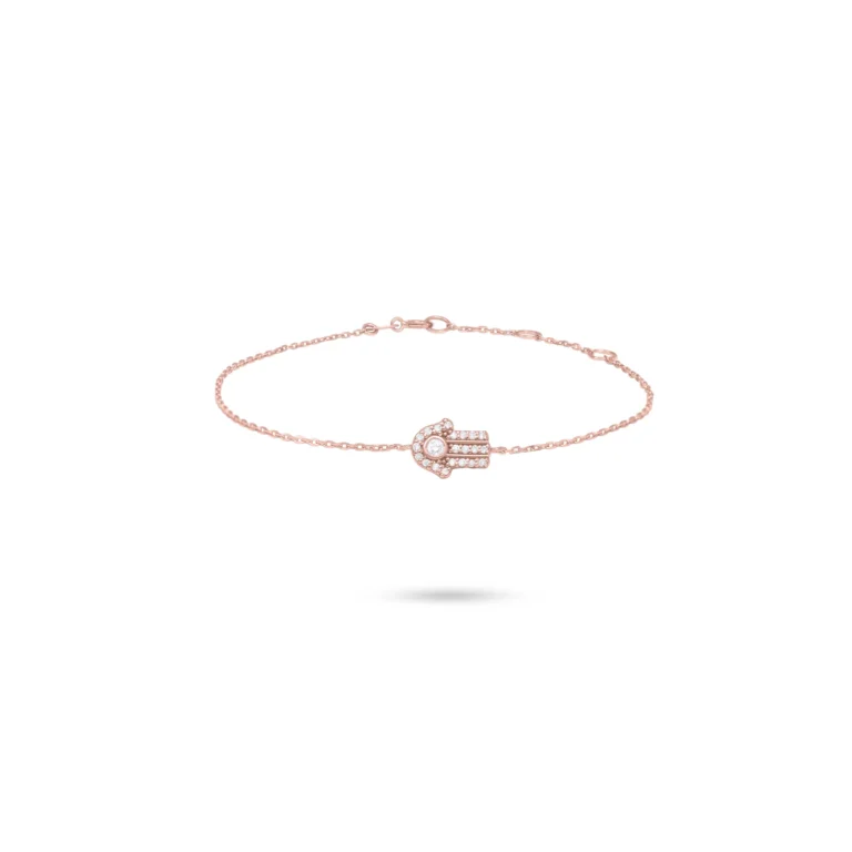 Diamond Hamsa Hand Bracelet 18K Rose Gold Dubai