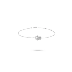 Diamond Hamsa Hand Bracelet 18K White Gold Dubai