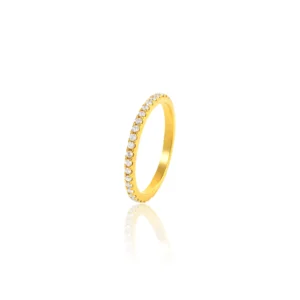 Diamond Pavé Eternity Band 18K Yellow Gold Dubai