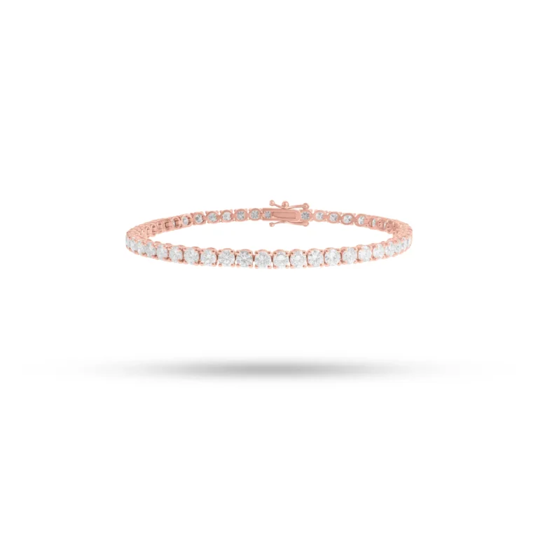 Diamond Tennis Bracelet 4 Prong 9K Rose Gold Dubai