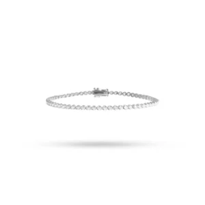 Diamond Tiger Prong Tennis Bracelet 18K White Gold Dubai