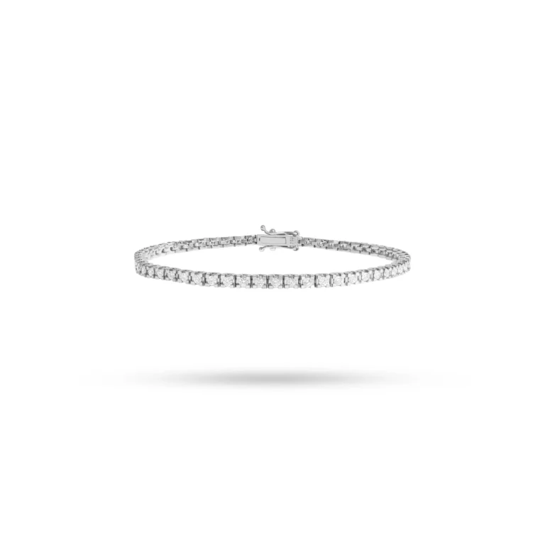 Diamond U-Prong Tennis Bracelet 18K White Gold Dubai